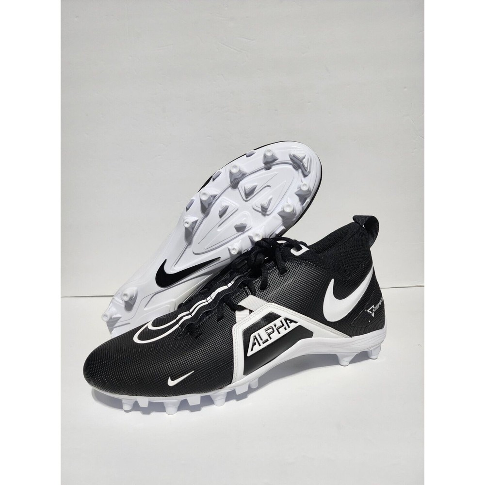 New Nike Alpha Menace Varsity 3 Football Cleat Size 11.5 Black White CV0586-001